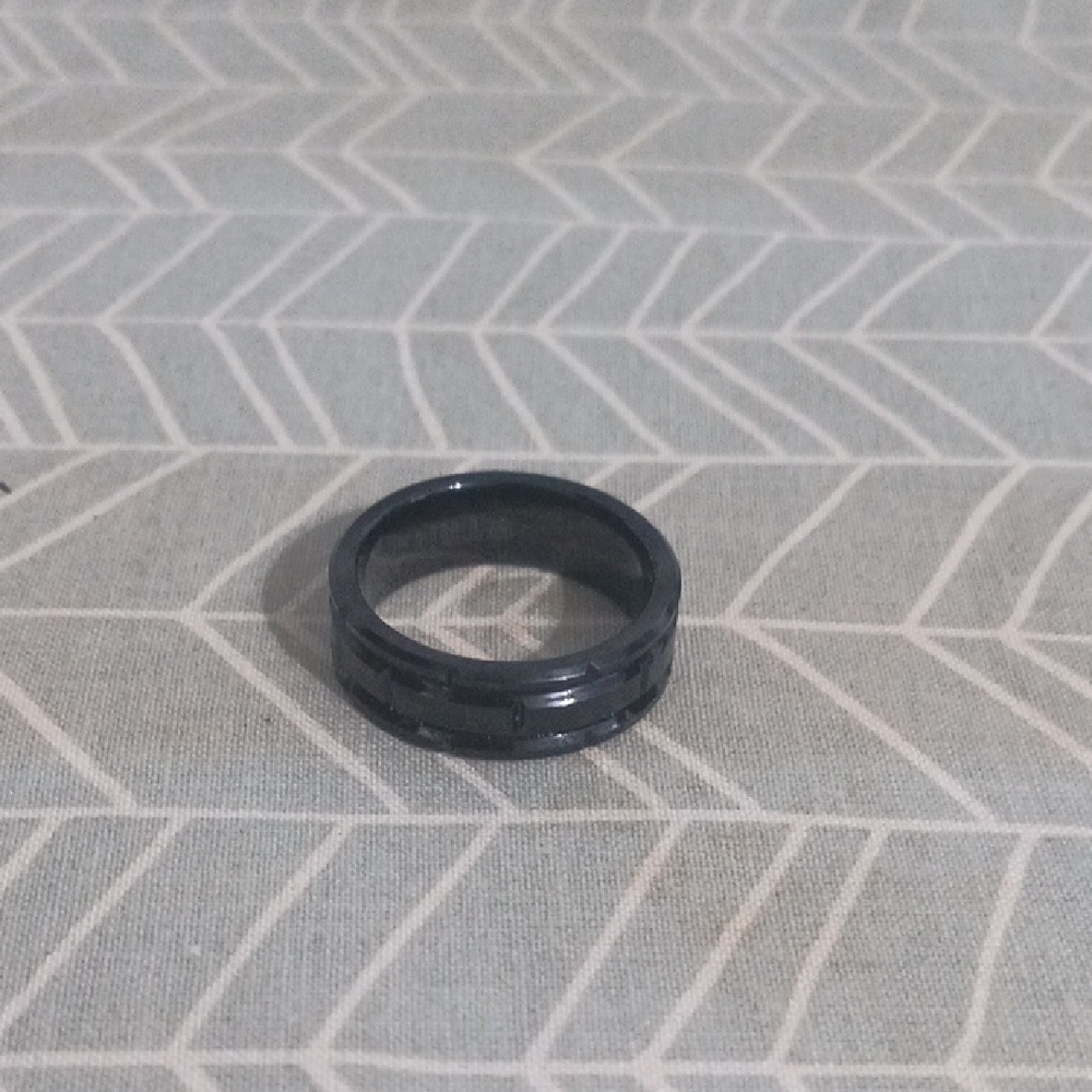 Sleek Black Triton Wedding Band Ring